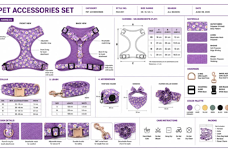 create pet accessories tech pack pet harnesses tech pack design cat dog wears
