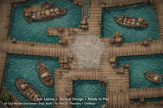 provide 10 dnd market battle maps for roll20 foundry vtt