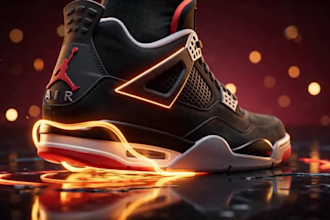 do 3d shoe design, 3d shoe modelling, 3d footwear rendering and 3d animation