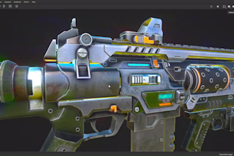 create 3d game weapons, firearms, and melee combat assets