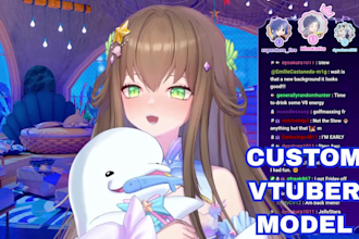 create a custom 2d 3d vtuber model with full rigging, vrm, and streaming setup