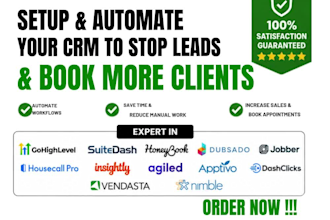 setup automate gohighlevel suitedash honeybook dubsado jobber dashclicks CRM