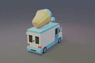 create a low poly 3d car model for games and animation