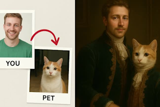 create custom pet and owner portrait