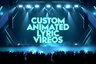 custom animated lyric music video, cinematic video editing, kinetic typography