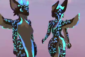 create custom vrchat  avatar, vrfurry, vr avatar fursona drawing, vr character