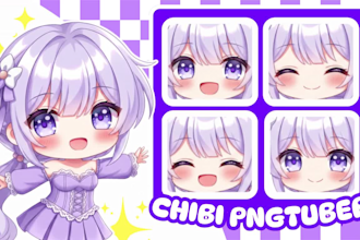 create chibi or anime pngtuber character for streaming
