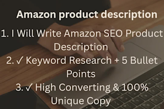 write seo optimized amazon products description with keywords