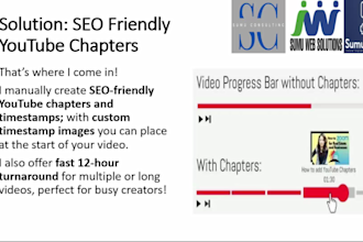 create SEO friendly youtube chapters and timestamps with fast UK delivery