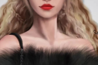 drew realistic or caricaturistic styled portraits