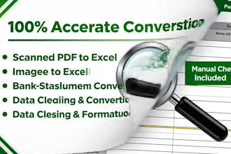 convert PDF, image or scanned file to excel spreadsheet