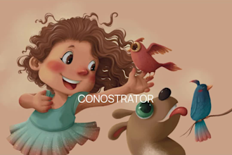 illustrate a children book with professional picture book artwork