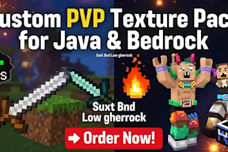 make custom minecraft texture pack, resource pack pixel art for pvp java bedrock