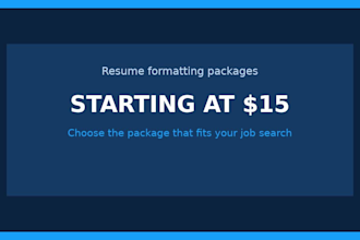 create you professional résumé