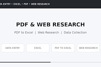 do data entry, excel, PDF to excel, web research and copy paste