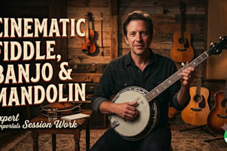 record cinematic fiddle, banjo or mandolin for folk western music