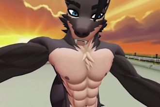 custom furry vrchat avatar with fbt pc and quest compatible fursona vrc model