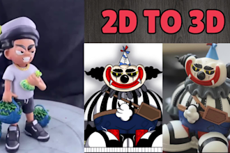 convert 2d image to 3d model for 3d printing or rendering