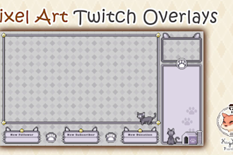 create stream overlays in pixel art style