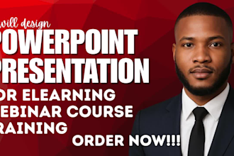 design interactive presentation training slide for elearning webinar course