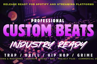 produce a custom trap, hip hop or drill beat for you