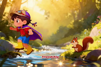 create a fun 2d children book trailer animation