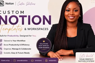 design custom notion template notion dashboard notion crm system notion expert