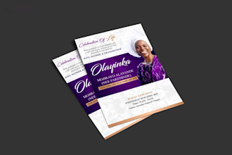 design elite funeral flyer, funeral program and obituary kit