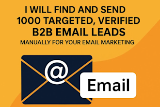 send 1000 targeted verified b2b email leads manually for your email marketing