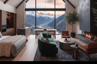 design a high converting airbnb interior to increase bookings with realistic 3d