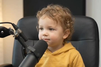 ai podcast image to video generator of baby, male with lips syncing with heygen