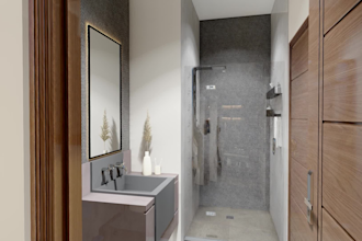 create a luxurious 3d animated bathroom and renderings