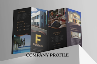 design a professional trifold brochure, company profile business brochure