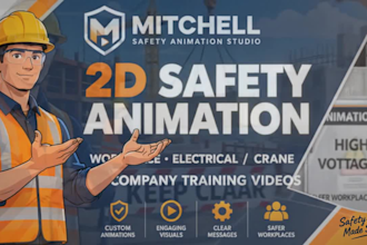 create 2d workplace safety and electrical hazard training video for US companies
