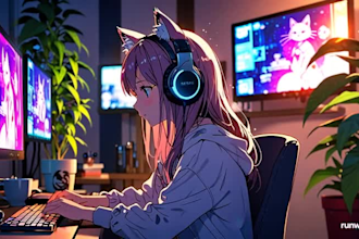 design anime vtuber background, live2d character with