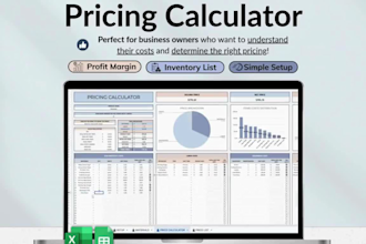 design custom product pricing calculator excel spreadsheet for your business