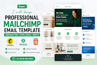 design professional mailchimp email template and newsletter, business emails