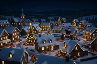 create 3d merry christmas video, christmas animation, new year kids carto