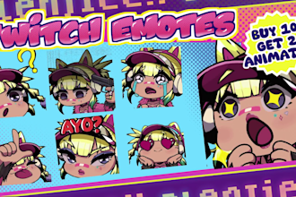draw twitch emotes, chibi emotes, and animated emotes