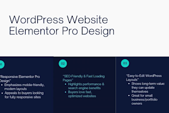 design or redesign a modern responsive wordpress website using elementor pro