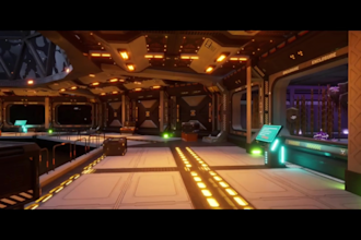 design 3d game environment sci fi under world environment metaverse world in ue5