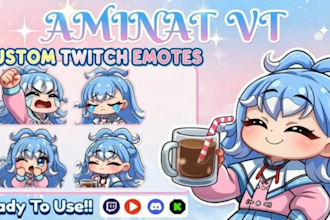 create custom vtuber emotes, badges, stream overlays and assets, unique emotes