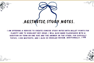 design aesthetic study notes and flashcards for students