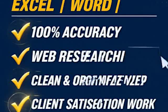 do excel data cleaning, formatting and copy paste work