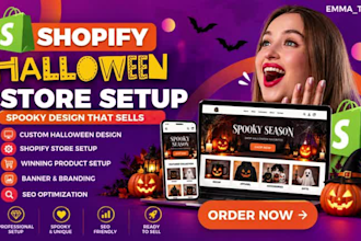 setup a halloween shopify store with spooky halloween design