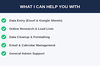 do data entry, admin support, and virtual assistant tasks