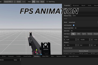 create high quality unreal engine 5 fps weapon animations