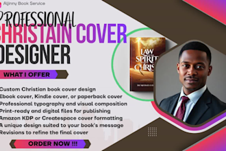 design a professional christian book cover, KDP cover for christian books