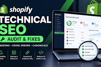 audit and fix shopify technical SEO issues and indexing errors