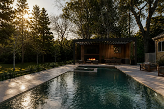 design your garden, backyard, swimming pool, patio , terrace